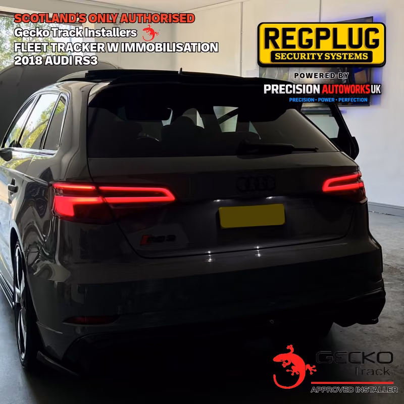 Audi RS3 8V Hatchback finished in Nardo Grey is now secured with the latest Gecko Track immobilisation & tracking system — installed by the…